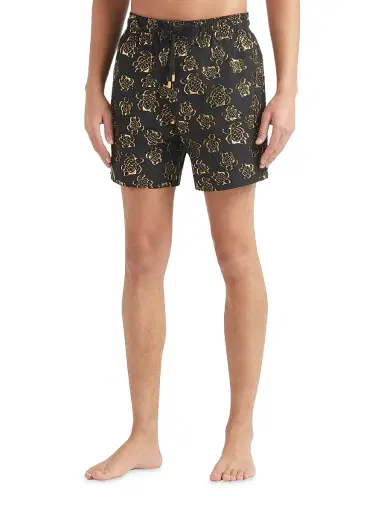 Vilebrequin Men's Metallic Jacquard Swim Shorts - Noir | Thumbnail 3
