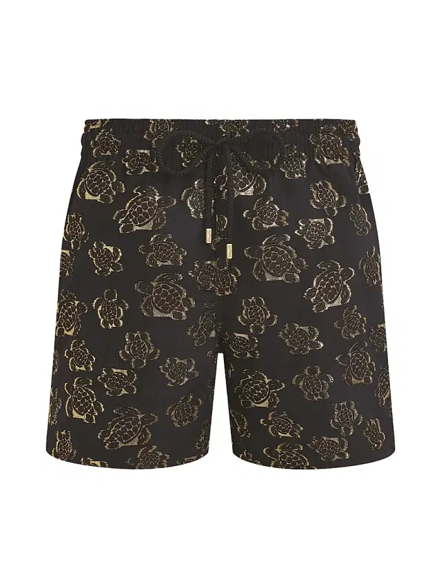 Vilebrequin Men's Metallic Jacquard Swim Shorts - Noir