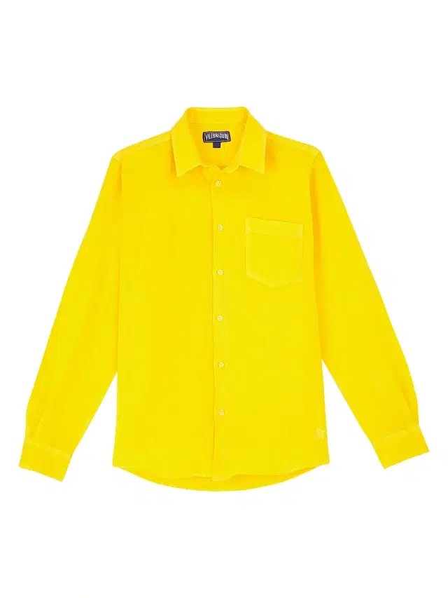 Vilebrequin Men's Long-Sleeve Linen Shirt - Yellow