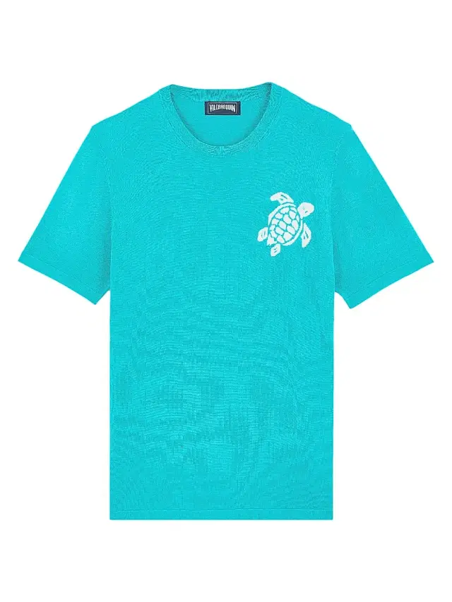 Vilebrequin Men's Big Turtle Silk & Cotton T-Shirt - Vertdisco