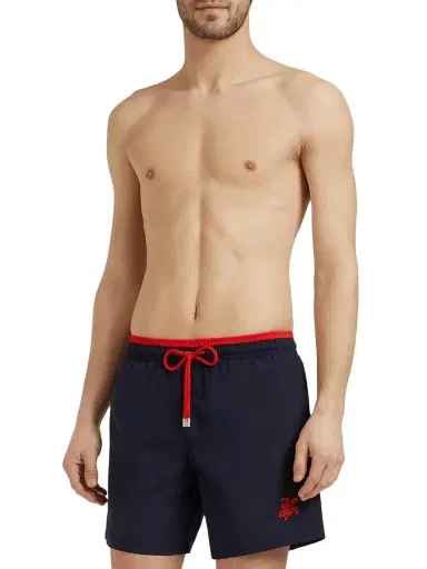 Vilebrequin Men's Unis Swim Shorts - Marine Rouge | Thumbnail 3 Vilebrequin Men's Unis Swim Shorts - Marine Rouge | Thumbnail 3