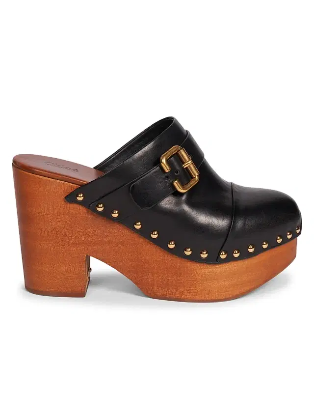 Chloé Women's Jeannette 40MM Leather Clogs - Black