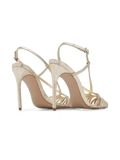 Schutz Women's Seraphine 110MM Snakeskin-Embossed Leather Peep-Toe Sandals | Thumbnail 3