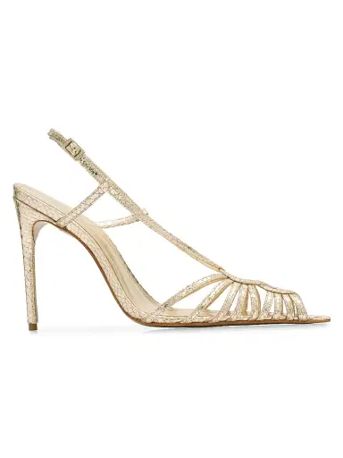 Schutz Women's Seraphine 110MM Snakeskin-Embossed Leather Peep-Toe Sandals | Thumbnail 1