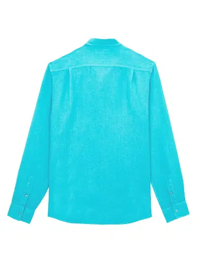 Vilebrequin Men's Long-Sleeve Linen Shirt - Vert Disco - Size XL | Thumbnail 3 Vilebrequin Men's Long-Sleeve Linen Shirt - Vert Disco - Size XL | Thumbnail 3