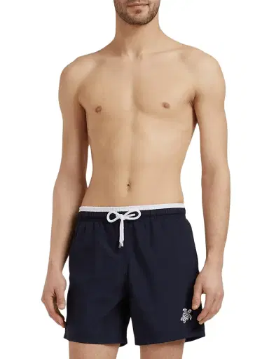 Vilebrequin Men's Unis Swim Shorts - Marine Blanc | Thumbnail 3 Vilebrequin Men's Unis Swim Shorts - Marine Blanc | Thumbnail 3