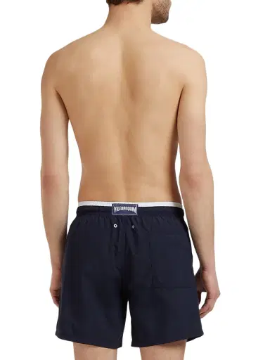 Vilebrequin Men's Unis Swim Shorts - Marine Blanc | Thumbnail 4 Vilebrequin Men's Unis Swim Shorts - Marine Blanc | Thumbnail 4
