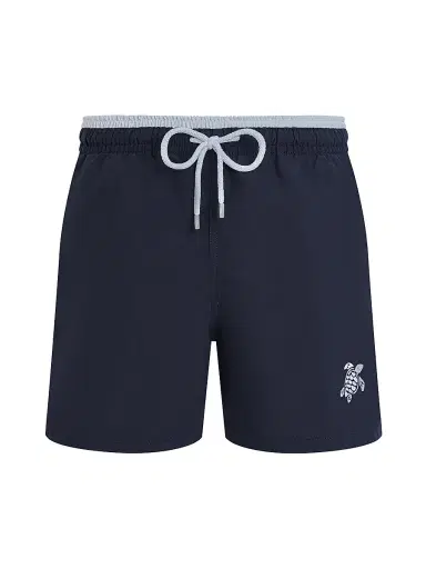 Vilebrequin Men's Unis Swim Shorts - Marine Blanc | Thumbnail 1 Vilebrequin Men's Unis Swim Shorts - Marine Blanc | Thumbnail 1
