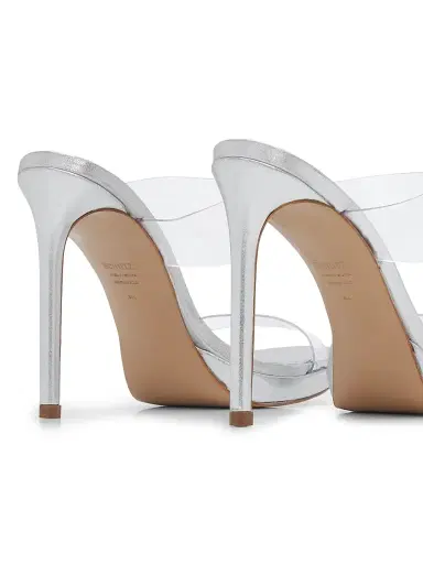Schutz Women's Ariella 100MM Stiletto Sandals - Transparent Silver - Size 6.5 | Thumbnail 3 Schutz Women's Ariella 100MM Stiletto Sandals - Transparent Silver - Size 6.5 | Thumbnail 3