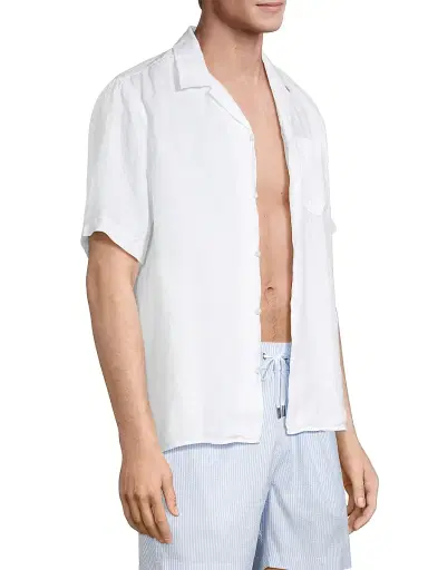 Vilebrequin Men's Charli Linen Shirt - White - Size XXXL | Thumbnail 4 Vilebrequin Men's Charli Linen Shirt - White - Size XXXL | Thumbnail 4