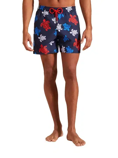 Vilebrequin Men's Multicolor Tortoise Swim Trunks - Navy Blue Marine | Thumbnail 4 Vilebrequin Men's Multicolor Tortoise Swim Trunks - Navy Blue Marine | Thumbnail 4