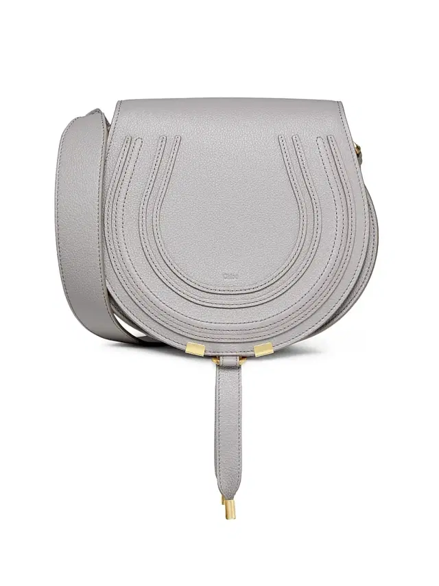 Chloé Women's Marcie Leather Saddle Bag - Cashmere Grey