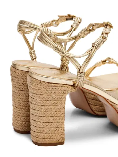 Schutz Women's Nara 100MM Leather Espadrille Platform Sandals - Platina - Size 10.5 | Thumbnail 5