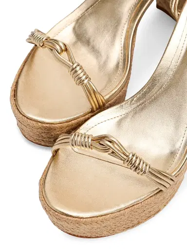 Schutz Women's Nara 100MM Leather Espadrille Platform Sandals - Platina - Size 10.5 | Thumbnail 6