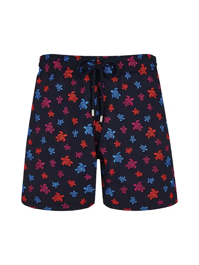 Vilebrequin Men's Mistral Turtle Swim Shorts - Bleu Marine