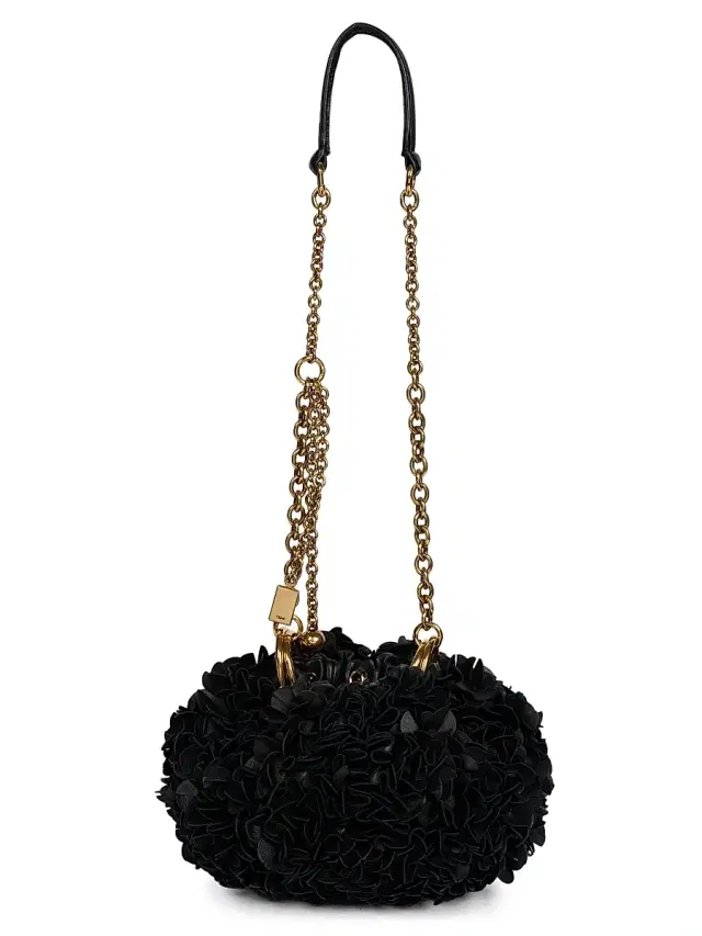 Chloé Women's Plissé Leather Shoulder Bag - Black