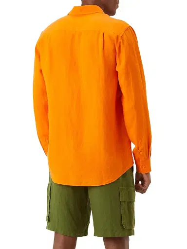 Vilebrequin Men's Long-Sleeve Linen Shirt - Apricot | Thumbnail 5