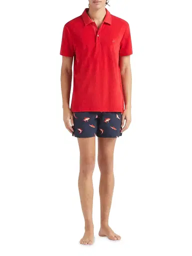 Vilebrequin Men's Terry Cloth Polo Shirt - Lipstick | Thumbnail 2