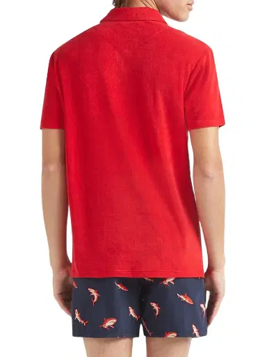 Vilebrequin Men's Terry Cloth Polo Shirt - Lipstick | Thumbnail 5