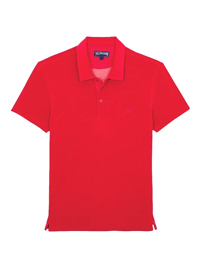 Men's Terry Cloth Polo Shirt - Lipstick