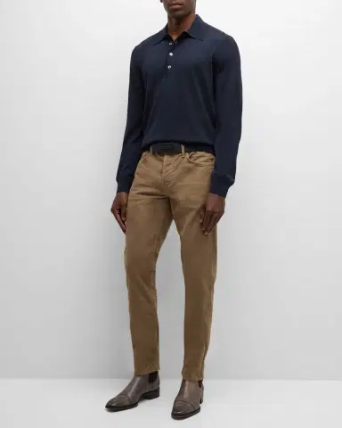 Tom Ford Men's Fine-Gauge Wool Polo Sweater | Thumbnail 2