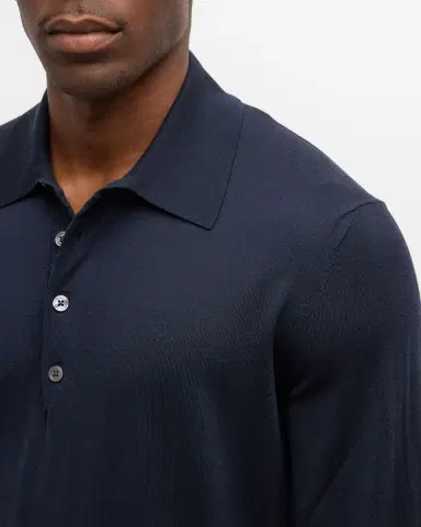 Tom Ford Men's Fine-Gauge Wool Polo Sweater | Thumbnail 5