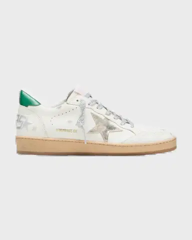 Golden Goose Ballstar Mixed Leather Low-Top Sneakers | Thumbnail 2