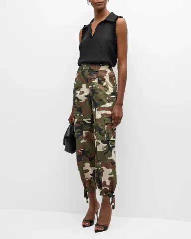 Cinq a Sept Love Camo Zola Embellished Twill Pants | Thumbnail 2