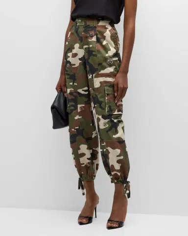 Cinq a Sept Love Camo Zola Embellished Twill Pants | Thumbnail 4