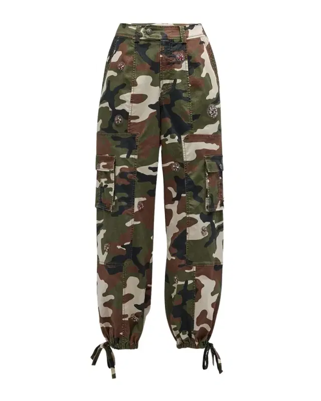 Cinq a Sept Love Camo Zola Embellished Twill Pants