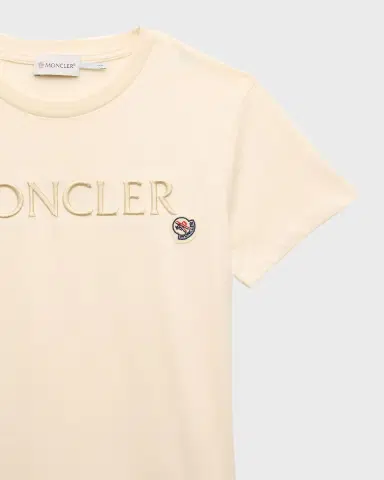 Moncler Girl's Embroidered Logo-Print T-Shirt | Thumbnail 3 Moncler Girl's Embroidered Logo-Print T-Shirt | Thumbnail 3