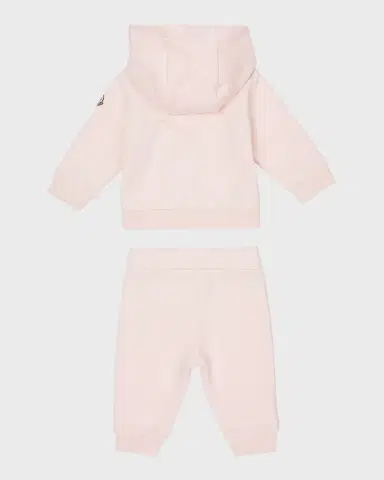 Moncler Girl's Gold Logo-Print Two-Piece Set, Size 6M-3 | Thumbnail 2