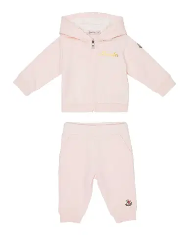 Moncler Girl's Gold Logo-Print Two-Piece Set, Size 6M-3 | Thumbnail 1