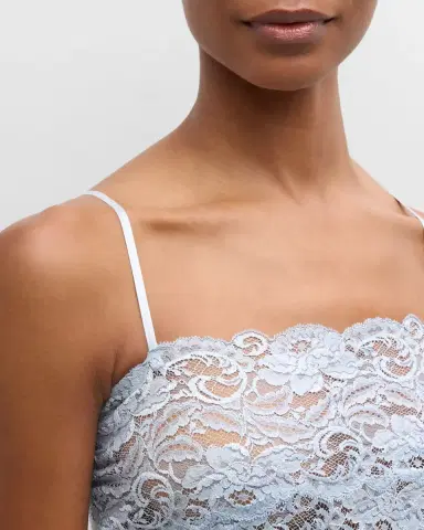 Christine Lingerie Bijoux Lace-Trim Silk Chemise | Thumbnail 5