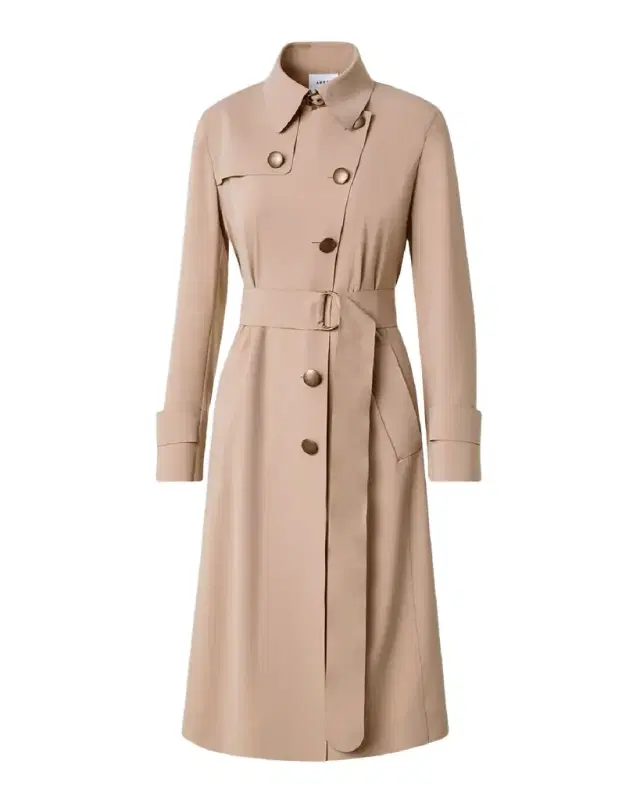 Akris punto Techno Laser Cut Crepe Belted Trench Coat