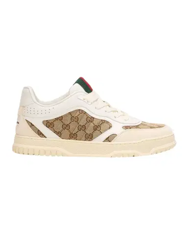 Gucci Men's Re-Web GG Supreme Canvas and Leather Sneakers | Thumbnail 1 Gucci Men's Re-Web GG Supreme Canvas and Leather Sneakers | Thumbnail 1