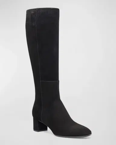Santoni Suede Block-Heel Knee Boots | Thumbnail 2