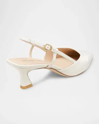 Stuart Weitzman 50mm Vinnie Leather Slingback Pumps | Thumbnail 2