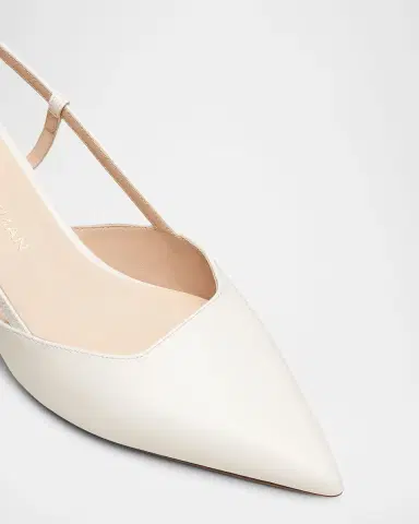Stuart Weitzman 50mm Vinnie Leather Slingback Pumps | Thumbnail 3