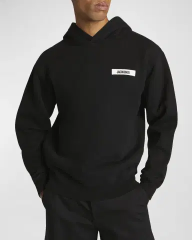 Jacquemus Men's Grosgrain Logo Hoodie | Thumbnail 4 Jacquemus Men's Grosgrain Logo Hoodie | Thumbnail 4