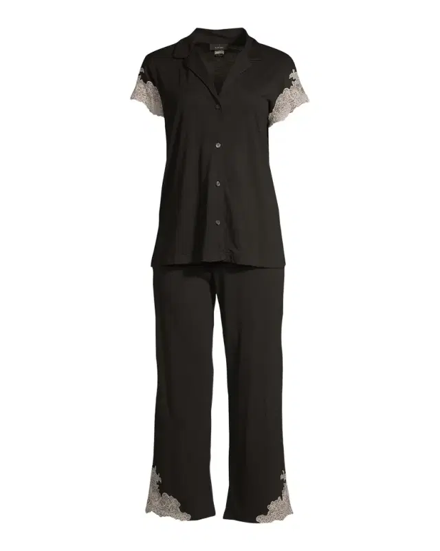 Natori Luxe Shangri-La Short-Sleeve Pajama Set