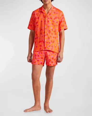 Vilebrequin Men's New Leopard Linen Camp Shirt | Thumbnail 2 Vilebrequin Men's New Leopard Linen Camp Shirt | Thumbnail 2