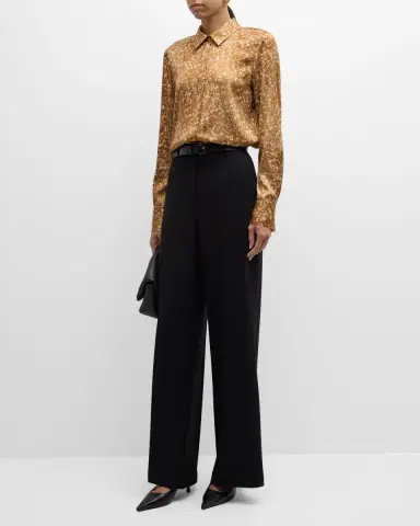 Lafayette 148 New York Thames Wide-Leg Crepe Pants | Thumbnail 2