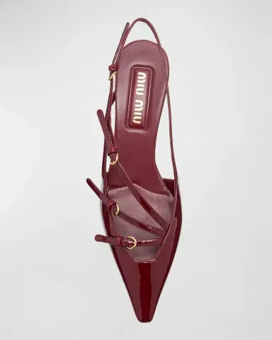 Miu Miu Patent Buckle-Trio Slingback Pumps | Thumbnail 6 Miu Miu Patent Buckle-Trio Slingback Pumps | Thumbnail 6