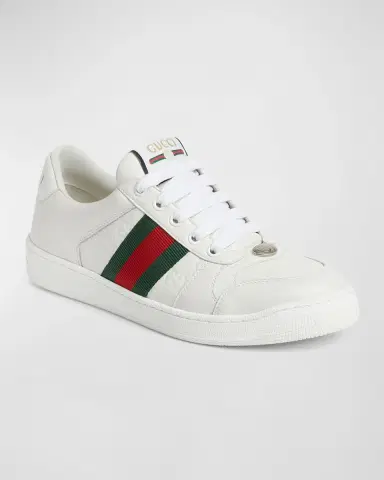 Gucci GG Embossed Leather Low-Top Sneakers | Thumbnail 2