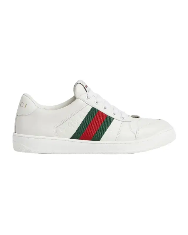 GG Embossed Leather Low-Top Sneakers