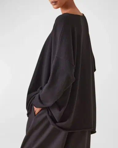 Eskandar A-Line Bateau Neck Cashmere Sweater | Thumbnail 4 Eskandar A-Line Bateau Neck Cashmere Sweater | Thumbnail 4