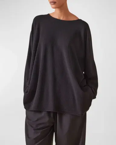 Eskandar A-Line Bateau Neck Cashmere Sweater | Thumbnail 5 Eskandar A-Line Bateau Neck Cashmere Sweater | Thumbnail 5