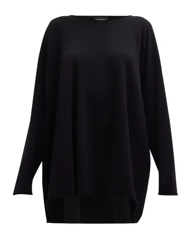 A-Line Bateau Neck Cashmere Sweater