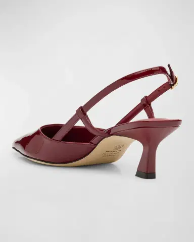 Stuart Weitzman Vinnie Patent Kitten Slingback Pumps | Thumbnail 4